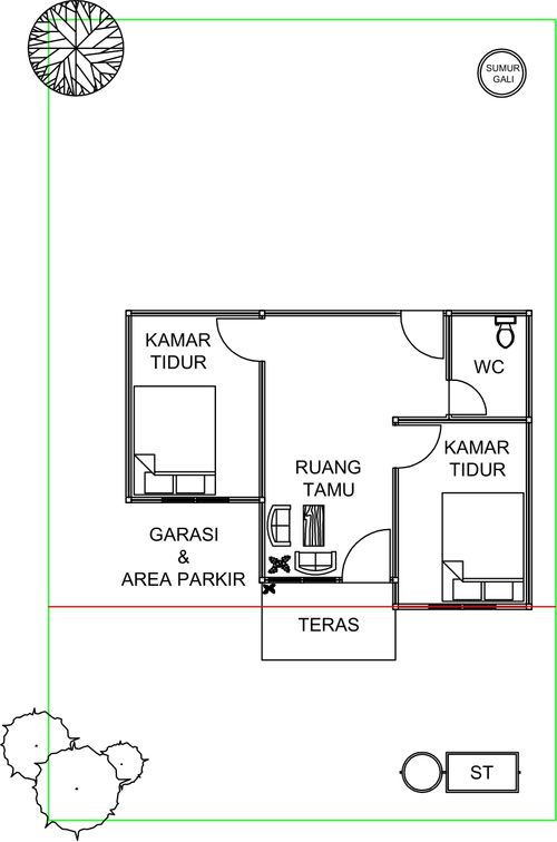foto denah rumah tipe 36 perumahan PERMATA RESIDENCE II