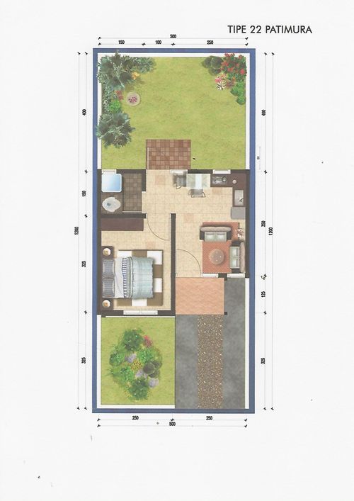 foto denah rumah tipe PATIMURA 22/60 perumahan GRAND RESIDENCE CITY