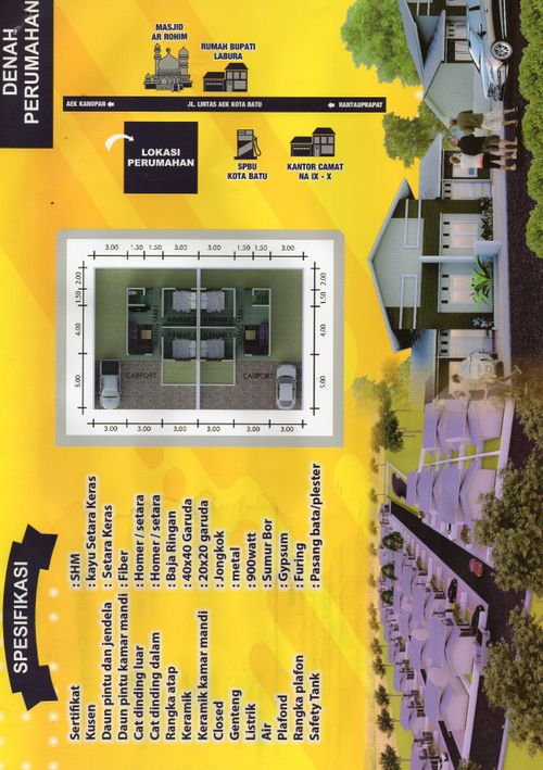 foto denah rumah tipe SUBSIDI perumahan NAIRA