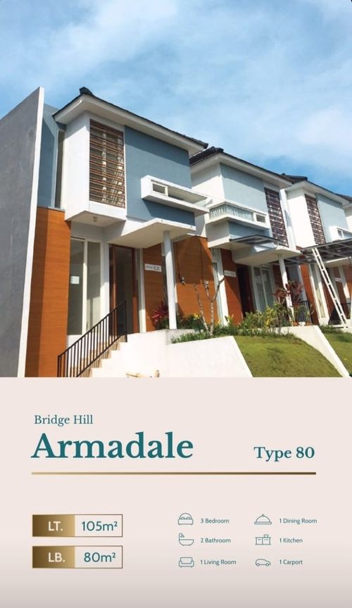 foto tampak rumah tipe ARMADALE perumahan PERUMAHAN THE BRIDGE HILL