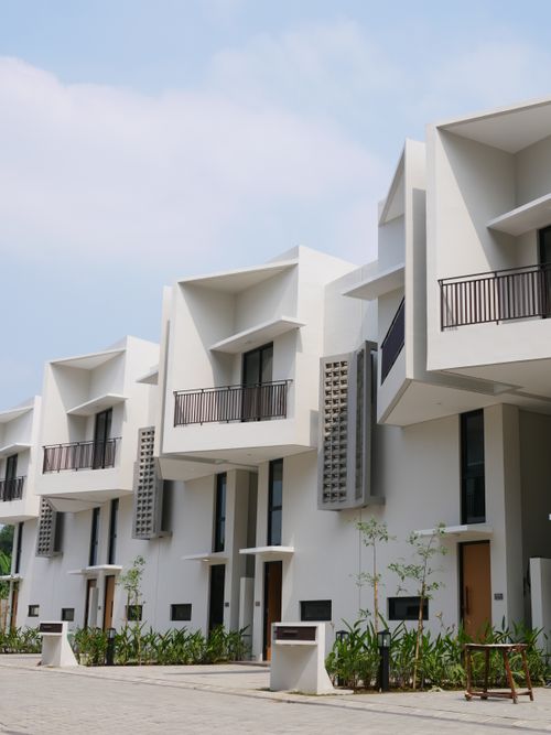 foto tampak rumah tipe v townhouse F7 perumahan V Townhouse