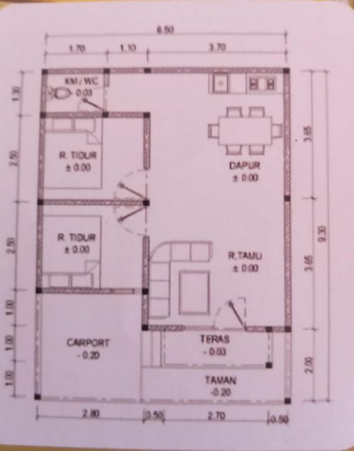 foto denah rumah tipe 30/60 perumahan Perumahan Permata Asri