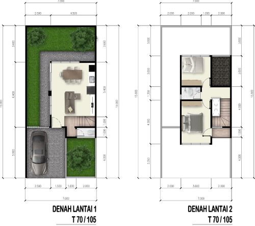 foto denah rumah tipe 70 perumahan Tamansari Metropolitan Manado