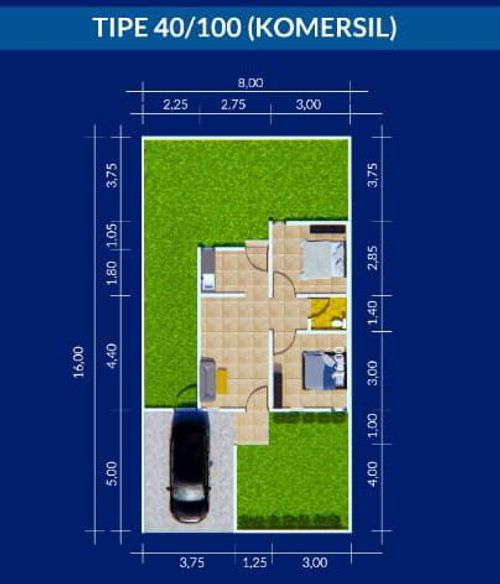 foto denah rumah tipe 40/100 perumahan MAMBALAN HARMONI