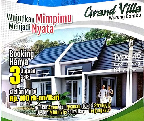 foto tampak rumah tipe 45 perumahan GRAND VILLA