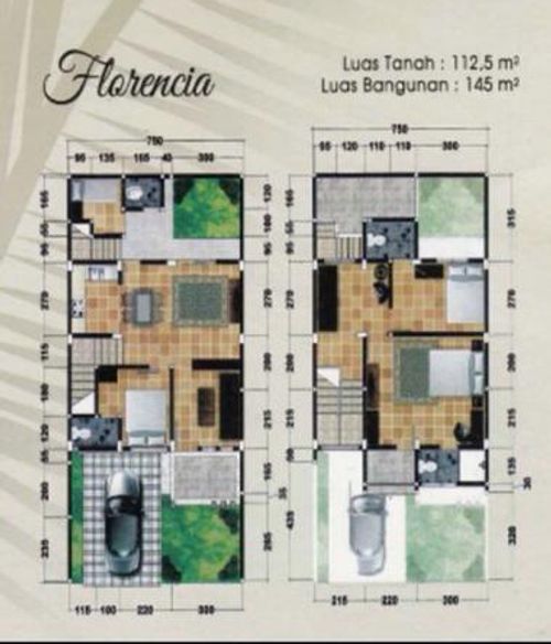 foto denah rumah tipe Florencia (145) perumahan TEUKU MANSION