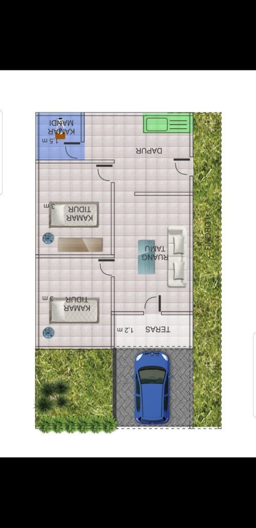 foto denah rumah tipe 45/60 perumahan Perum Pantura Indah Gg. Kenanga