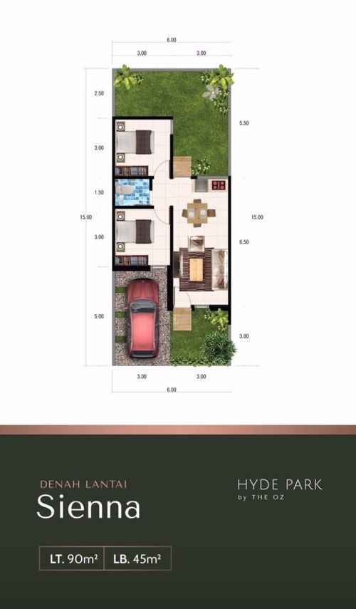 foto denah rumah tipe SIENNA perumahan Perumahan The OZ