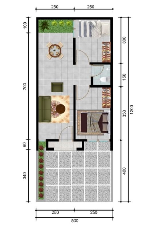 foto denah rumah tipe Freesia 40/60 perumahan Puri Serpong 1 Baru