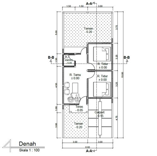 foto denah rumah tipe 42/90 perumahan Griya Harmonis 2