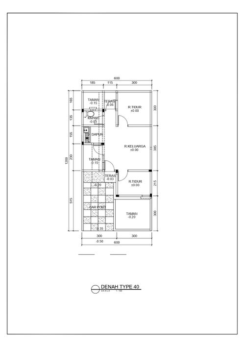 foto denah rumah tipe 40 perumahan PRIMA AMERTA RESIDENCE
