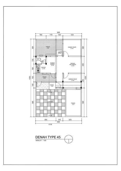 foto denah rumah tipe 45 perumahan PRIMA AMERTA RESIDENCE
