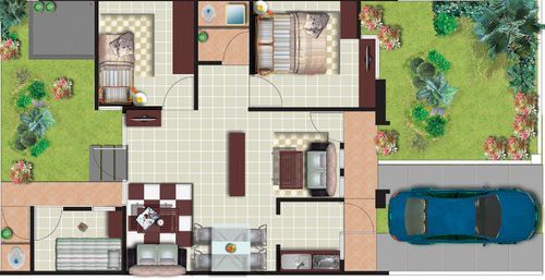 foto denah rumah tipe -Dharmawangsa perumahan GRAND RESIDENCE CITY