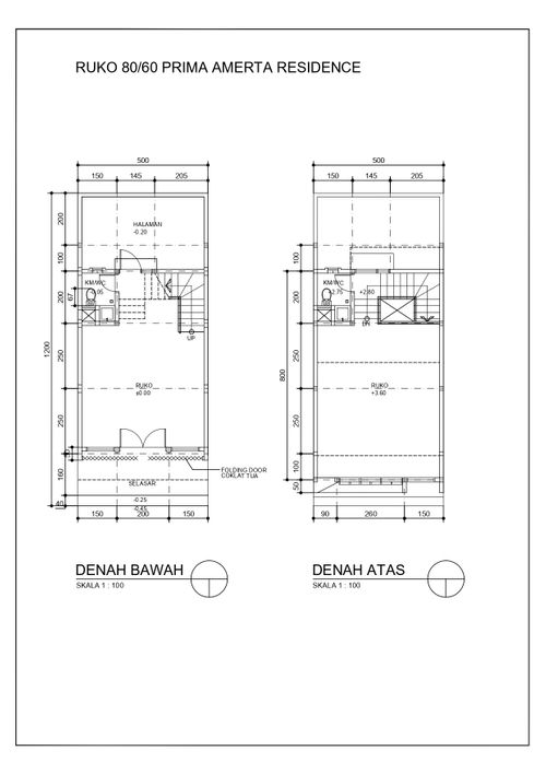 foto denah rumah tipe RUKO perumahan PRIMA AMERTA RESIDENCE