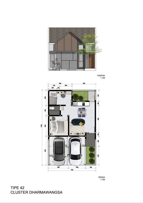 foto denah rumah tipe DHARMAWANGSA -42 perumahan GRAND RESIDENCE CITY