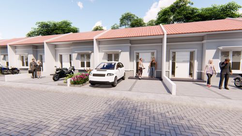 foto tampak rumah tipe 36 perumahan Sultan Andara Residence