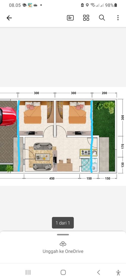 foto denah rumah tipe 36 perumahan Sultan Andara Residence