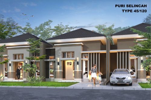 foto tampak rumah tipe 45/120 perumahan Puri Selincah