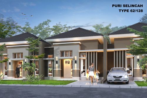 foto tampak rumah tipe 62/128 perumahan Puri Selincah