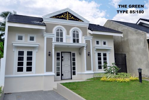 foto tampak rumah tipe 85/180 perumahan THE GREEN