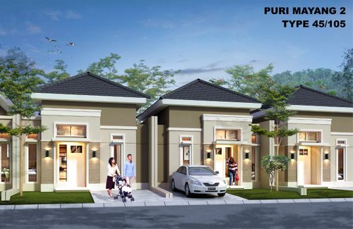 foto tampak rumah tipe 45/105 perumahan Puri Mayang 2