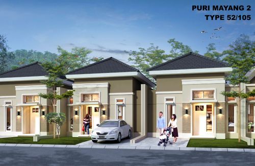 foto tampak rumah tipe 52/105 perumahan Puri Mayang 2