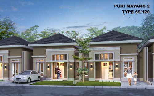 foto tampak rumah tipe 69/120 perumahan Puri Mayang 2