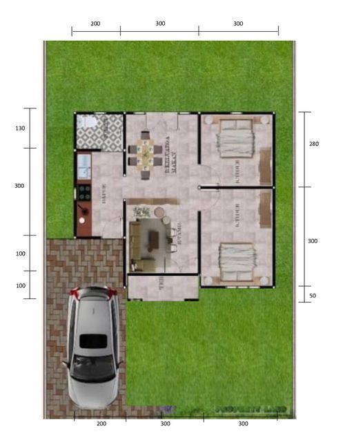 foto denah rumah tipe 45 perumahan Graha cipta residence 1