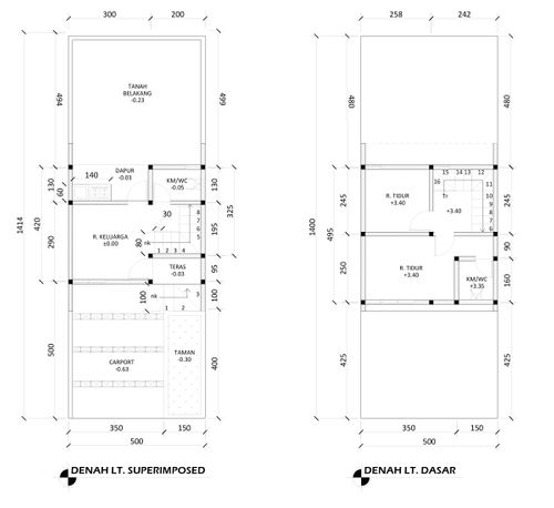 foto denah rumah tipe 45 Compact (404) perumahan G-Land Padalarang Residence