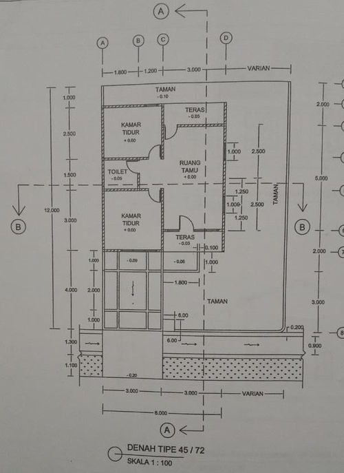 foto denah rumah tipe 45/72 - KOMERSIL 2 KAMAR - 310 perumahan PURI LESTARI