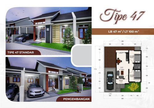 foto denah rumah tipe 47 perumahan PURI LARASATI KALASAN