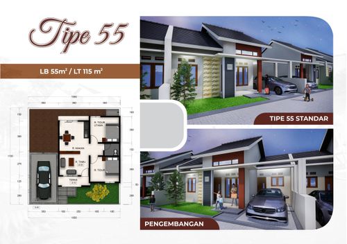 foto denah rumah tipe 55 perumahan PURI LARASATI KALASAN