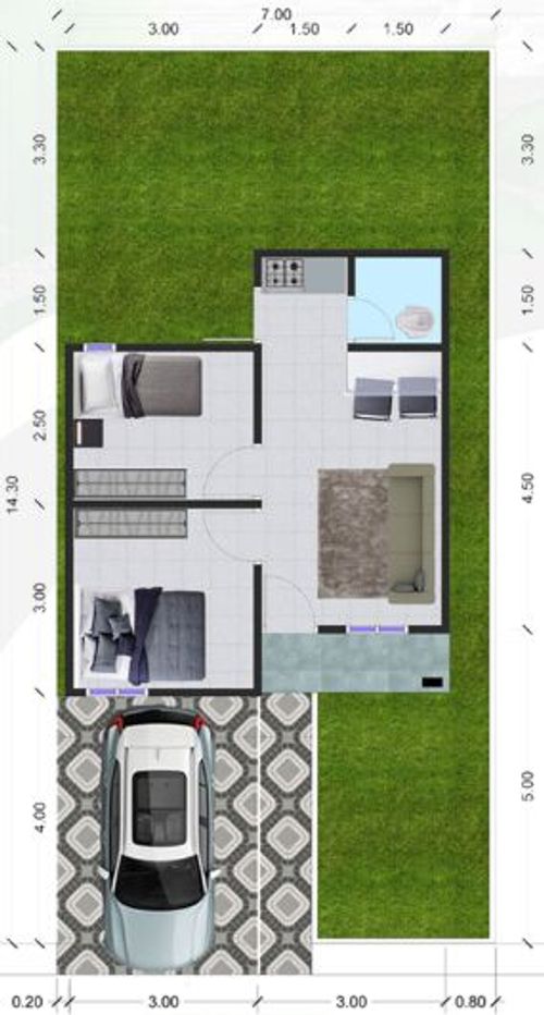 foto denah rumah tipe 36 perumahan AZZUHRA RESIDENCE 3