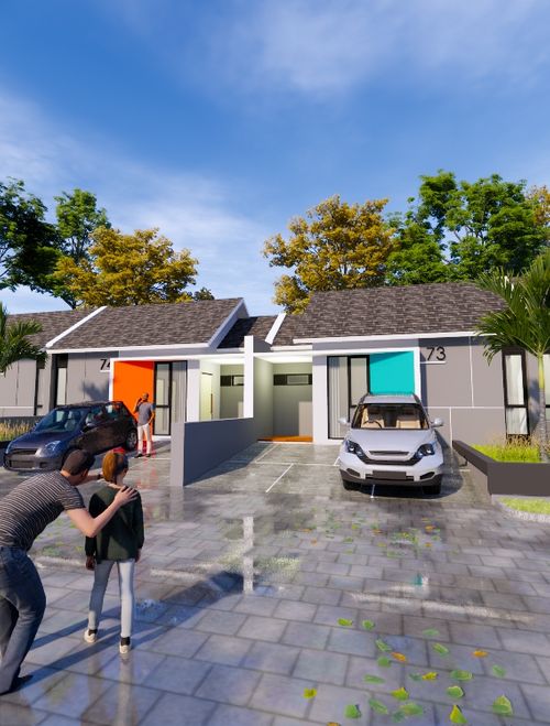 foto tampak rumah tipe 48 perumahan KLASTER 200 BANANA AYODYA SEKARAN