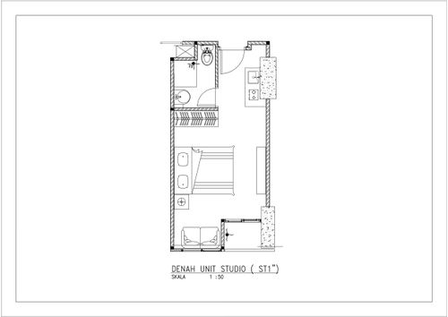 foto denah rumah tipe Studio perumahan APARTEMEN PARKLAND AVENUE