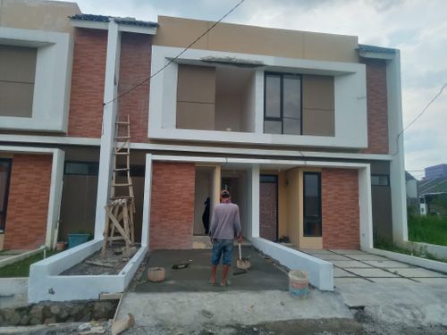 foto tampak rumah tipe 36 Mezzanine (391) perumahan G-Land Ciwastra Park