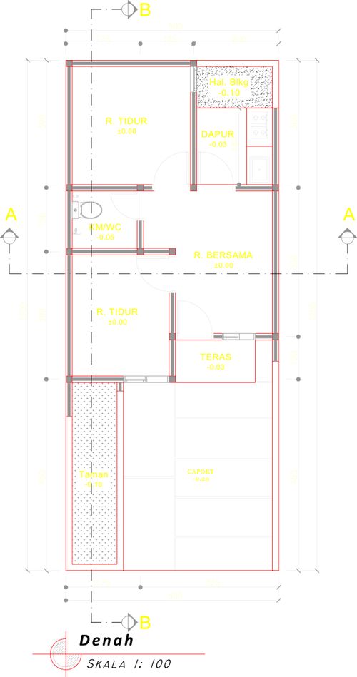 foto denah rumah tipe 30 Bellatrix (287) perumahan G-Land Katapang Residence 1