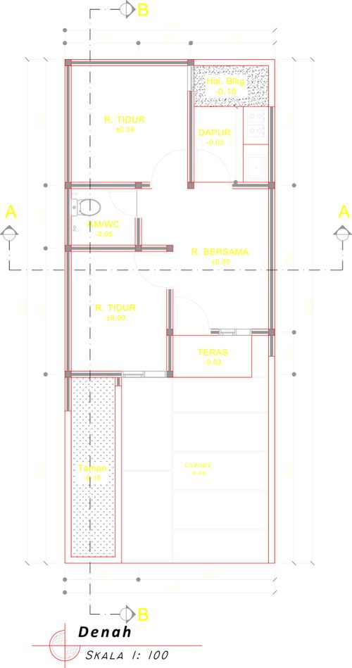 foto denah rumah tipe 30 Bellatrix (280) perumahan G-Land Katapang Residence 1