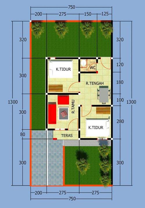 foto denah rumah tipe 36 perumahan BUMI PRAJA RESIDENCE TAHAP II