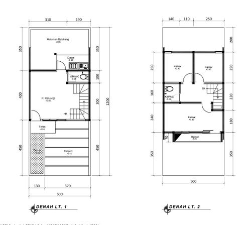 foto denah rumah tipe 54 Compact (515) perumahan The Green Padasuka