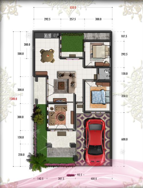 foto denah rumah tipe 75 perumahan A. YANI REGENCY