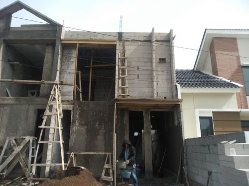 foto tampak rumah tipe 33 Mezzanine (362) perumahan Griya Pataruman Asri 3