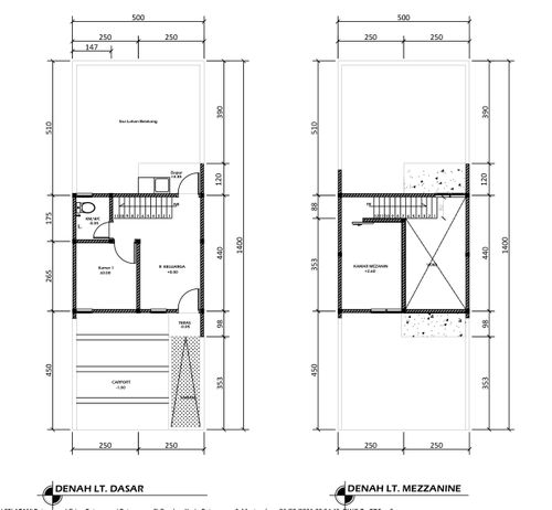 foto denah rumah tipe 33 Mezzanine (362) perumahan Griya Pataruman Asri 3