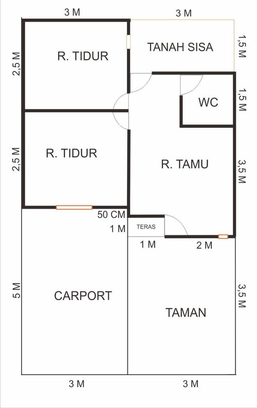 foto denah rumah tipe 30/60 perumahan Grand Park Cimalaka 2