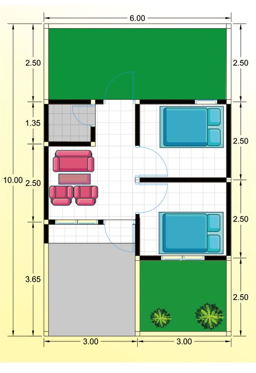 foto denah rumah tipe 27 perumahan Griya Emerald Mejasem tahap 2