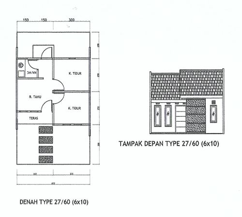 foto denah rumah tipe 27 perumahan GRAHA PASIR HAYAM 1