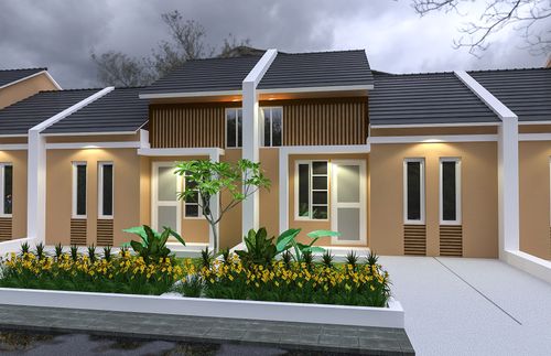 foto tampak rumah tipe PAMELA perumahan Cluster Melati Hills