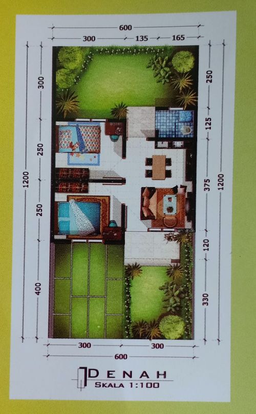 foto denah rumah tipe 30/72 perumahan Perum Pondok Permata Rembang