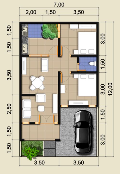 foto denah rumah tipe Magnolia 58/84 perumahan CASSABLANCA RESIDENCE
