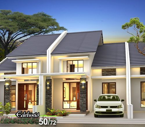 foto tampak rumah tipe Edelweis 50/72 perumahan CASSABLANCA RESIDENCE